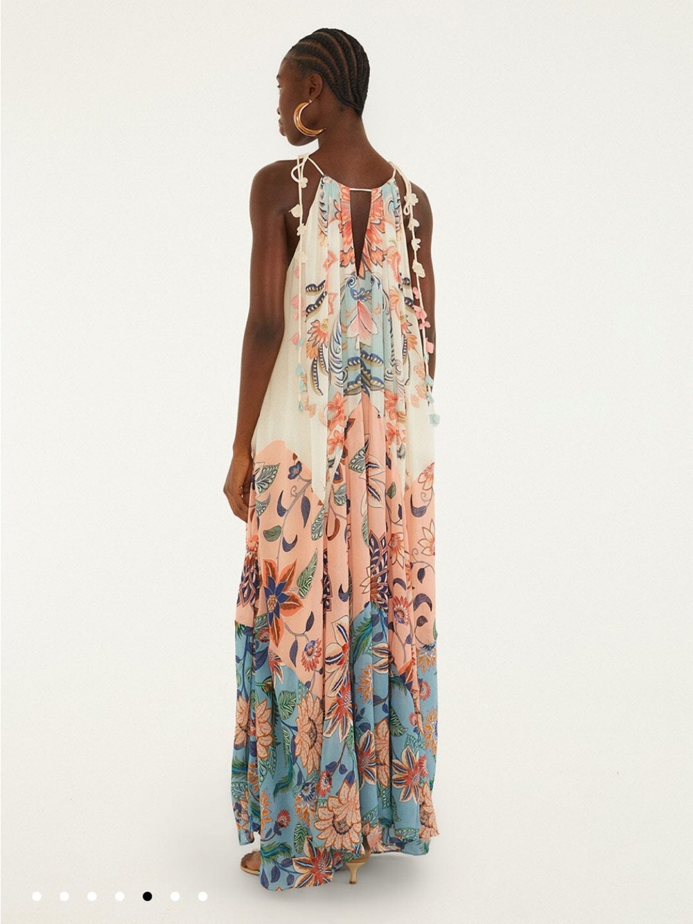 NWT FARM Rio Boho Delhi Floral Tie Shoulder Maxi Dress -XS - Picture 5 of 7